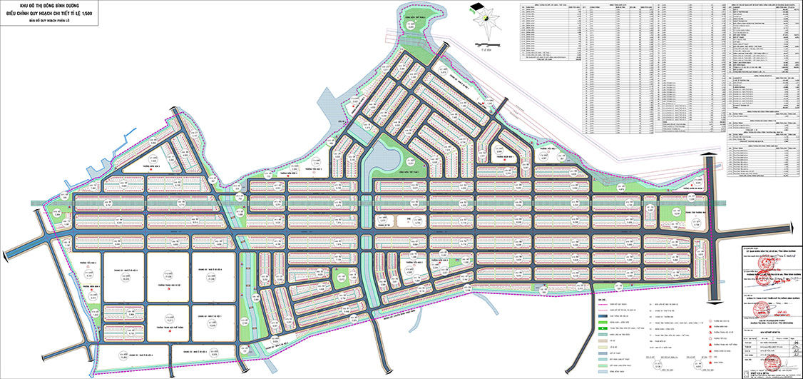 Sơ đồ quy hoạch chi tiết 1/500 dự án khu dân cư thương mại đông bình dương