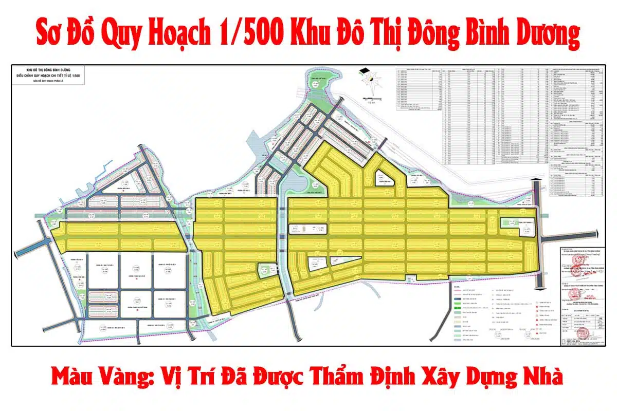 Sơ Đồ Tỷ Lệ 1- 500 khu đô thị Đông Bình Dương