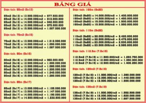 Bảng giá đất dự án đông bình dương hiện nay
