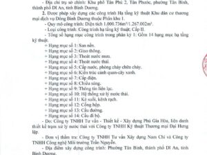 Giấy phép xây dựng dự án Đông Bình Dương